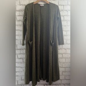 NEW!!! LulaRoe Sarah Longline Ribbed Cardigan Size XS Green